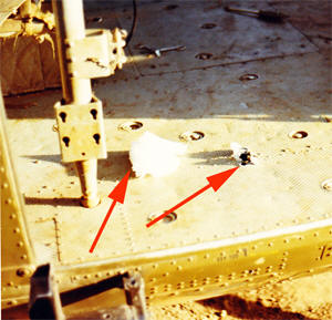 Combat damage to Medevac 2