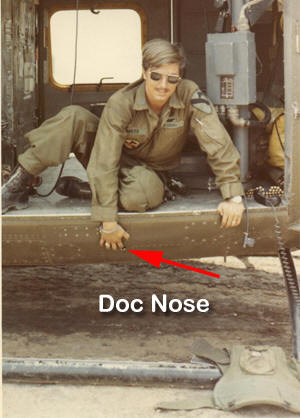 Doc Nose and bullet hole.